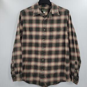 Eddie Bauer flannel tan and green size L